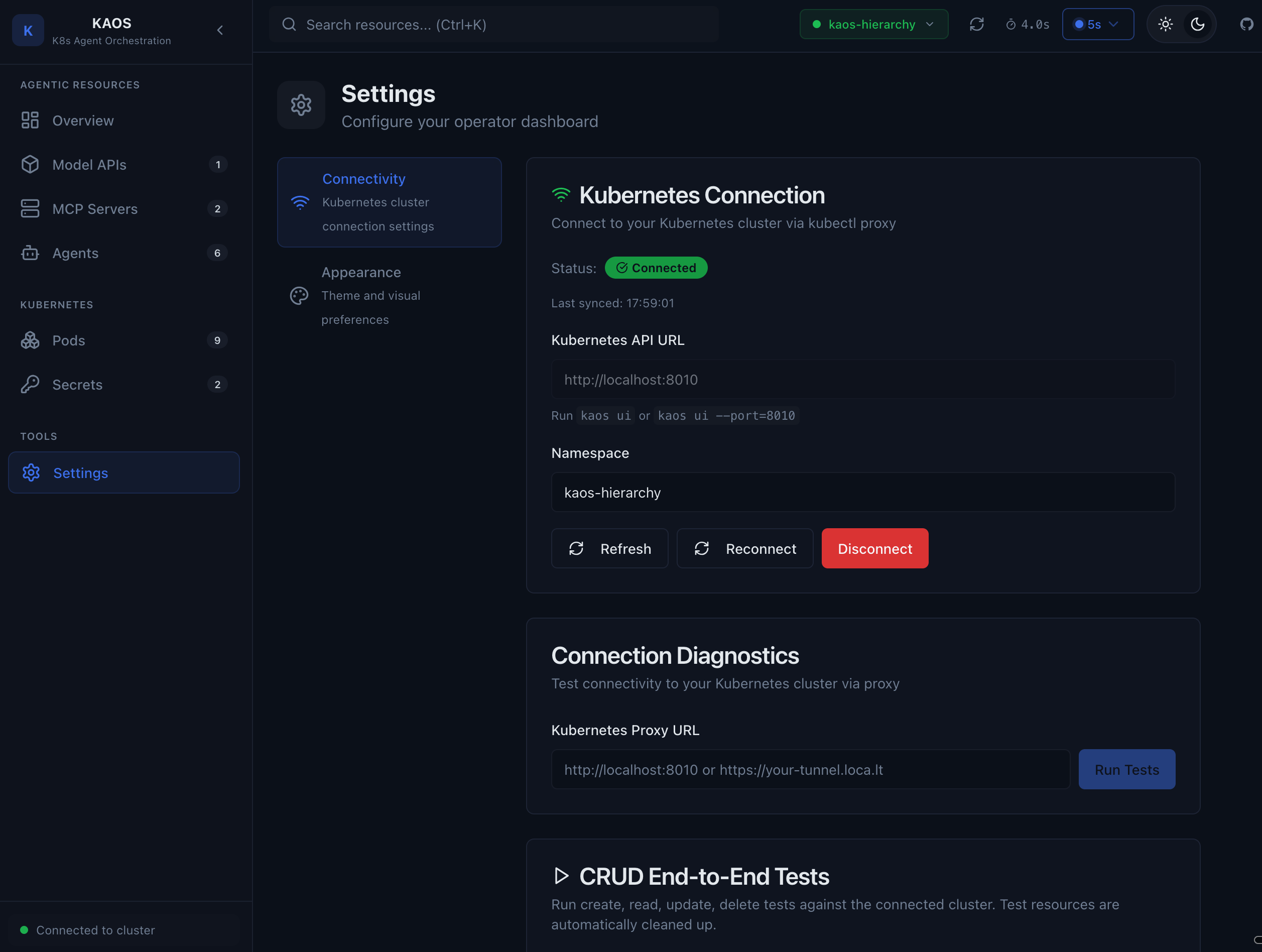 Settings Connectivity